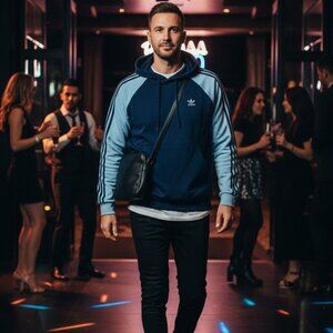 Adidas Unisex SST Hoodie IY4863 Night Indigo Clear Men’s Large / Women’s XL Logo